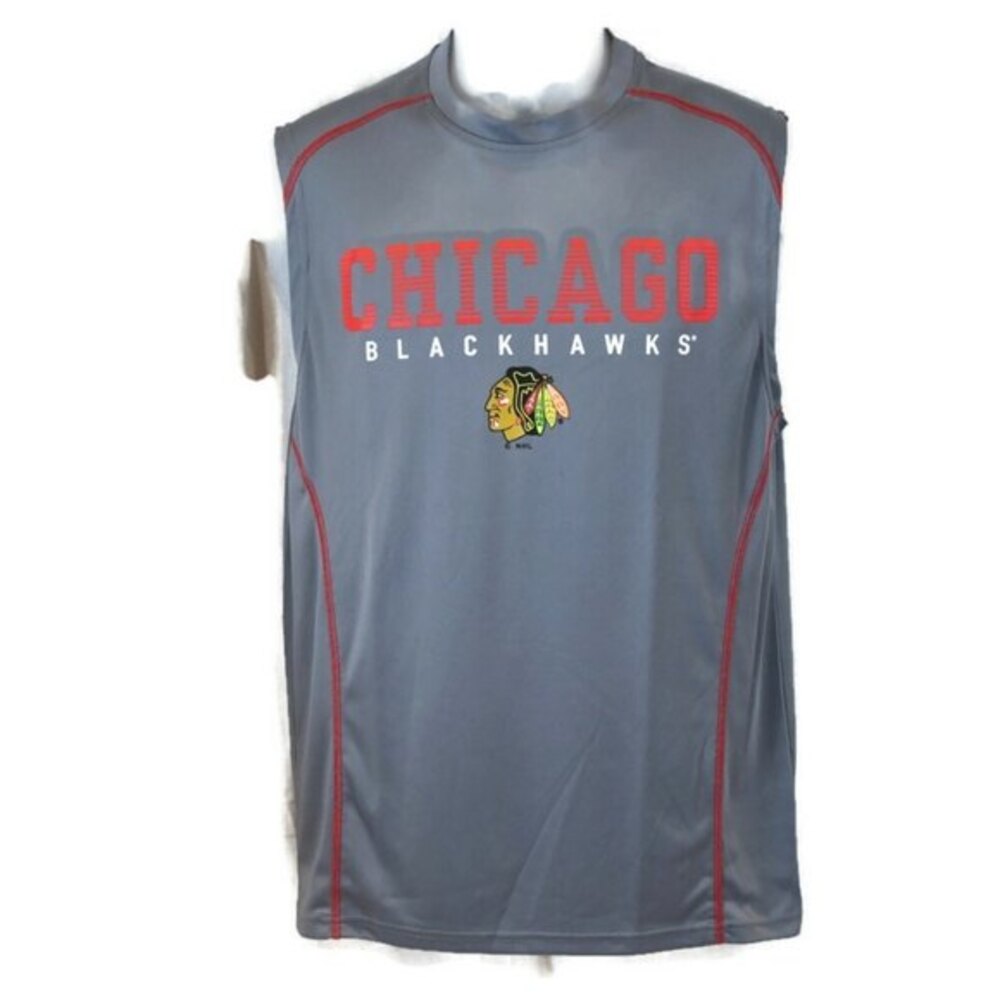 Chicago Blackhawks NHL Sleeveless Muscle T-Shirt Jersey Medium Fan Apparel
